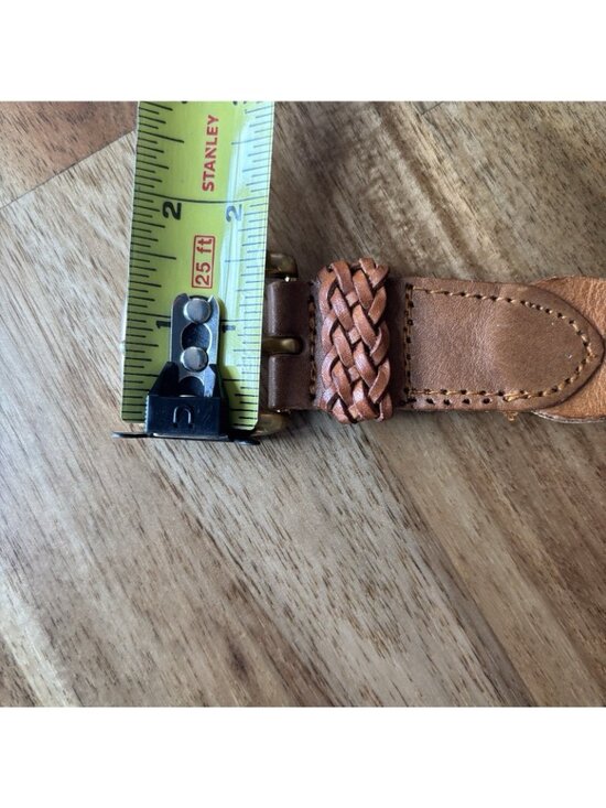 Vintage Genuine Leather Braided Waist Belt Women’s Fits XS Boho Western Italy main image 15